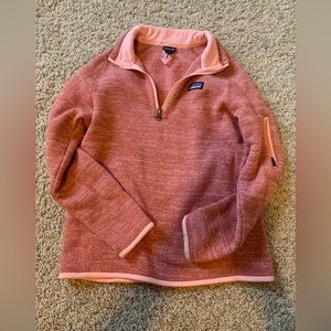 Pink kids Patagonia 1/4 zip Better Sweater